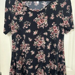 LuLaRoe Black Floral Blouse